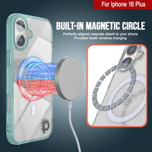 Load image into Gallery viewer, Estuche de carga inalámbrica magnética Punkcase para iPhone 16 Plus [Serie ClearMag] [Verde azulado]
