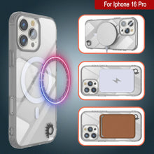 Cargar imagen en el visor de la galería, Estuche de carga inalámbrica magnética Punkcase para iPhone 16 Pro [Serie ClearMag] [Plata]
