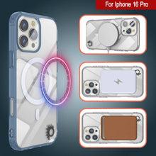 Cargar imagen en el visor de la galería, Estuche de carga inalámbrica magnética Punkcase para iPhone 16 Pro [Serie ClearMag] [Azul marino]
