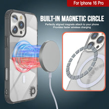 Cargar imagen en el visor de la galería, Estuche de carga inalámbrica magnética Punkcase para iPhone 16 Pro [Serie ClearMag] [Negro]
