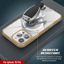 Cargar imagen en el visor de la galería, Estuche de carga inalámbrica magnética Punkcase para iPhone 16 Pro [Serie ClearMag] [Dorado]
