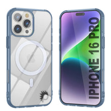 Cargar imagen en el visor de la galería, Estuche de carga inalámbrica magnética Punkcase para iPhone 16 Pro [Serie ClearMag] [Azul marino]
