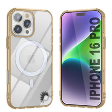 Cargar imagen en el visor de la galería, Estuche de carga inalámbrica magnética Punkcase para iPhone 16 Pro [Serie ClearMag] [Dorado]

