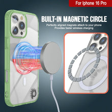 Cargar imagen en el visor de la galería, Estuche de carga inalámbrica magnética Punkcase para iPhone 16 Pro [Serie ClearMag] [Verde]
