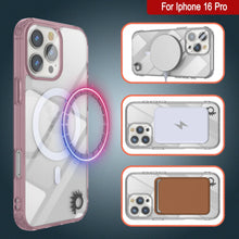 Cargar imagen en el visor de la galería, Estuche de carga inalámbrica magnética Punkcase para iPhone 16 Pro [Serie ClearMag] [Rosa]
