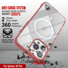 Cargar imagen en el visor de la galería, Estuche de carga inalámbrica magnética Punkcase para iPhone 16 Pro [Serie ClearMag] [Rojo]
