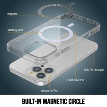 Cargar imagen en el visor de la galería, Estuche de carga inalámbrica magnética Punkcase para iPhone 16 Pro [Serie ClearMag] [Transparente]
