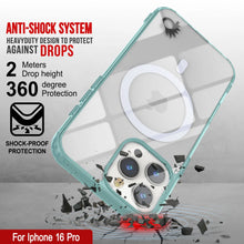 Cargar imagen en el visor de la galería, Estuche de carga inalámbrica magnética Punkcase para iPhone 16 Pro [Serie ClearMag] [Verde azulado]
