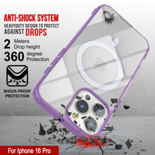 Cargar imagen en el visor de la galería, Estuche de carga inalámbrica magnética Punkcase para iPhone 16 Pro [Serie ClearMag] [Morado]
