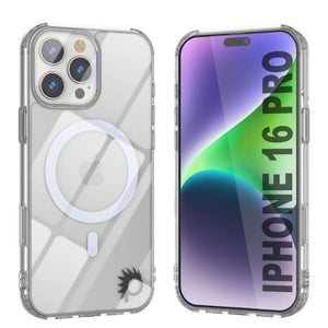Estuche de carga inalámbrica magnética Punkcase para iPhone 16 Pro [Serie ClearMag] [Transparente]