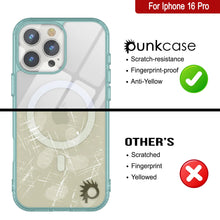 Cargar imagen en el visor de la galería, Estuche de carga inalámbrica magnética Punkcase para iPhone 16 Pro [Serie ClearMag] [Verde azulado]
