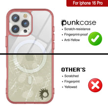 Cargar imagen en el visor de la galería, Estuche de carga inalámbrica magnética Punkcase para iPhone 16 Pro [Serie ClearMag] [Rojo]

