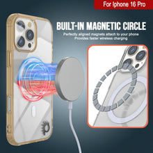 Cargar imagen en el visor de la galería, Estuche de carga inalámbrica magnética Punkcase para iPhone 16 Pro [Serie ClearMag] [Dorado]
