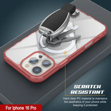 Cargar imagen en el visor de la galería, Estuche de carga inalámbrica magnética Punkcase para iPhone 16 Pro [Serie ClearMag] [Rojo]
