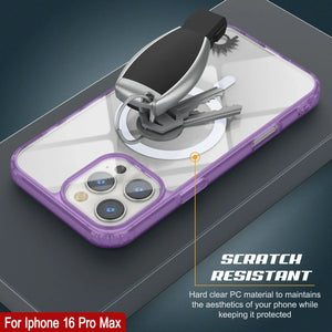 Estuche de carga inalámbrica magnética Punkcase para iPhone 16 Pro Max [Serie ClearMag] [Morado]