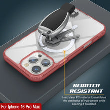 Cargar imagen en el visor de la galería, Estuche de carga inalámbrica magnética Punkcase para iPhone 16 Pro Max [Serie ClearMag] [Rojo]
