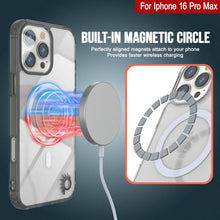 Cargar imagen en el visor de la galería, Estuche de carga inalámbrica magnética Punkcase para iPhone 16 Pro Max [Serie ClearMag] [Negro]
