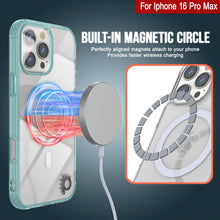 Cargar imagen en el visor de la galería, Estuche de carga inalámbrica magnética Punkcase para iPhone 16 Pro Max [Serie ClearMag] [Verde azulado]
