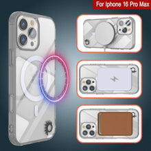 Cargar imagen en el visor de la galería, Estuche de carga inalámbrica magnética Punkcase para iPhone 16 Pro Max [Serie ClearMag] [Plata]
