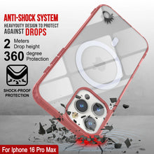 Cargar imagen en el visor de la galería, Estuche de carga inalámbrica magnética Punkcase para iPhone 16 Pro Max [Serie ClearMag] [Rojo]
