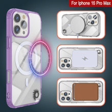 Cargar imagen en el visor de la galería, Estuche de carga inalámbrica magnética Punkcase para iPhone 16 Pro Max [Serie ClearMag] [Morado]

