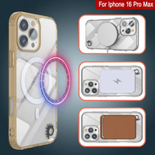 Cargar imagen en el visor de la galería, Estuche de carga inalámbrica magnética Punkcase para iPhone 16 Pro Max [Serie ClearMag] [Dorado]
