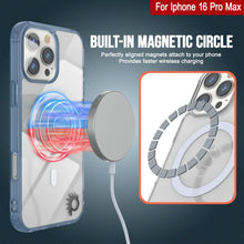 Cargar imagen en el visor de la galería, Estuche de carga inalámbrica magnética Punkcase para iPhone 16 Pro Max [Serie ClearMag] [Azul marino]
