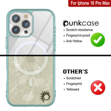 Cargar imagen en el visor de la galería, Estuche de carga inalámbrica magnética Punkcase para iPhone 16 Pro Max [Serie ClearMag] [Verde azulado]
