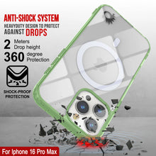 Cargar imagen en el visor de la galería, Estuche de carga inalámbrica magnética Punkcase para iPhone 16 Pro Max [Serie ClearMag] [Verde]

