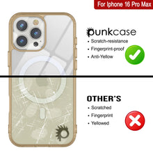 Cargar imagen en el visor de la galería, Estuche de carga inalámbrica magnética Punkcase para iPhone 16 Pro Max [Serie ClearMag] [Dorado]
