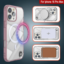 Cargar imagen en el visor de la galería, Estuche de carga inalámbrica magnética Punkcase para iPhone 16 Pro Max [Serie ClearMag] [Rosa]
