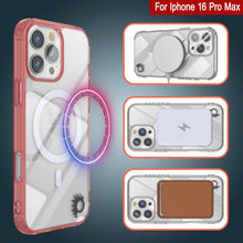 Cargar imagen en el visor de la galería, Estuche de carga inalámbrica magnética Punkcase para iPhone 16 Pro Max [Serie ClearMag] [Rojo]
