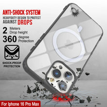 Cargar imagen en el visor de la galería, Estuche de carga inalámbrica magnética Punkcase para iPhone 16 Pro Max [Serie ClearMag] [Negro]
