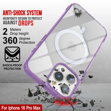 Cargar imagen en el visor de la galería, Estuche de carga inalámbrica magnética Punkcase para iPhone 16 Pro Max [Serie ClearMag] [Morado]
