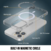 Cargar imagen en el visor de la galería, Estuche de carga inalámbrica magnética Punkcase para iPhone 16 Pro Max [Serie ClearMag] [Transparente]
