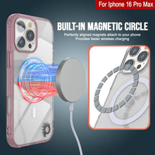 Cargar imagen en el visor de la galería, Estuche de carga inalámbrica magnética Punkcase para iPhone 16 Pro Max [Serie ClearMag] [Rosa]
