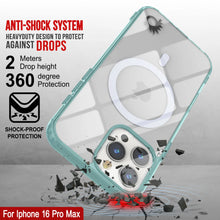 Cargar imagen en el visor de la galería, Estuche de carga inalámbrica magnética Punkcase para iPhone 16 Pro Max [Serie ClearMag] [Verde azulado]
