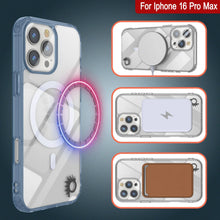 Cargar imagen en el visor de la galería, Estuche de carga inalámbrica magnética Punkcase para iPhone 16 Pro Max [Serie ClearMag] [Azul marino]
