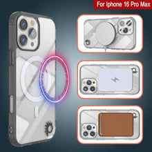 Cargar imagen en el visor de la galería, Estuche de carga inalámbrica magnética Punkcase para iPhone 16 Pro Max [Serie ClearMag] [Negro]
