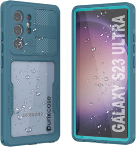 Funda impermeable Galaxy S23 Ultra [Serie Alpine 2.0] [Ajuste fino] [Certificación IP68] [Resistente a golpes] [Azul]