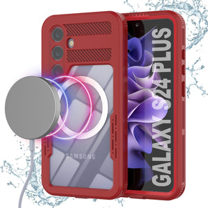 Funda impermeable Galaxy S24+ Plus [Serie Alpine 2.0] [Ajuste delgado] [Certificación IP68] [Resistente a los golpes] [Rojo]