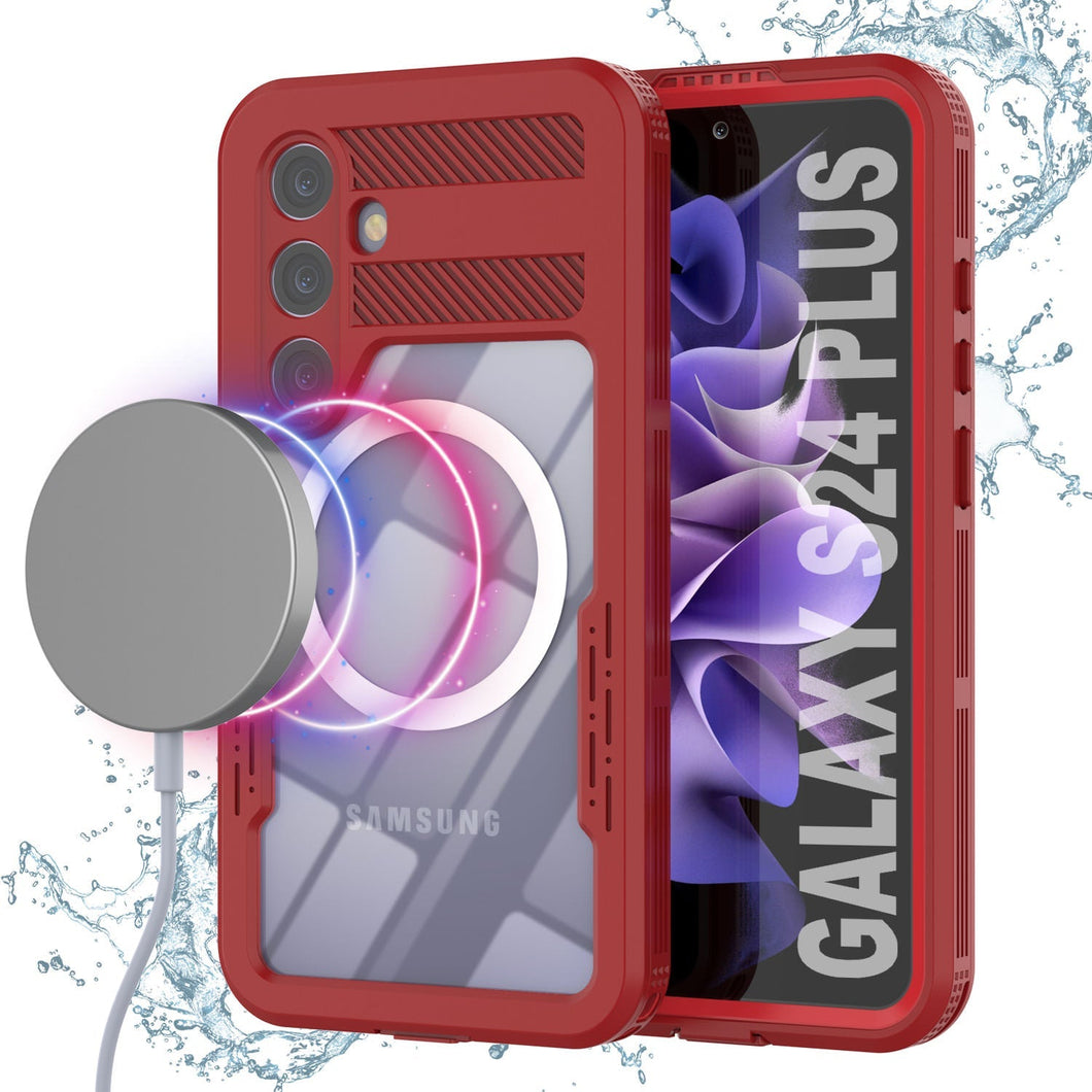 Funda impermeable Galaxy S24+ Plus [Serie Alpine 2.0] [Ajuste delgado] [Certificación IP68] [Resistente a los golpes] [Rojo]