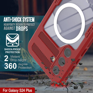 Funda impermeable Galaxy S24+ Plus [Serie Alpine 2.0] [Ajuste delgado] [Certificación IP68] [Resistente a los golpes] [Rojo]
