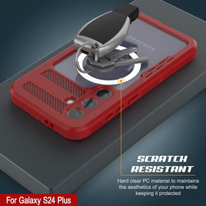 Funda impermeable Galaxy S24+ Plus [Serie Alpine 2.0] [Ajuste delgado] [Certificación IP68] [Resistente a los golpes] [Rojo]
