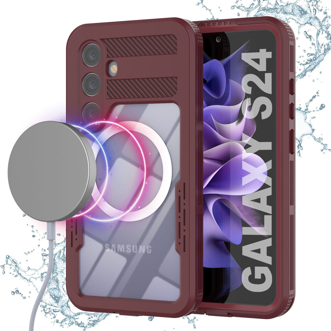 Funda impermeable Galaxy S24 Ultra [Serie Alpine 2.0] [Ajuste delgado] [Certificación IP68] [A prueba de golpes] [Color rosa]