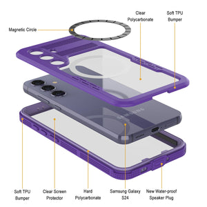 Funda impermeable Galaxy S24 Ultra [Serie Alpine 2.0] [Ajuste Delgado] [Certificación IP68] [Resistente a Golpes] [Morado]
