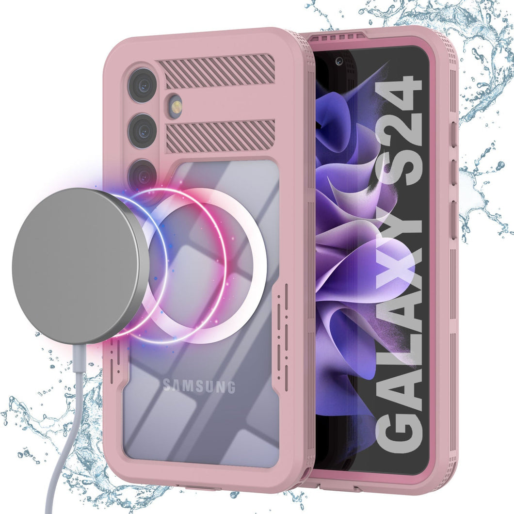 Funda impermeable Galaxy S24 Ultra [Serie Alpine 2.0] [Ajuste delgado] [Certificado IP68] [A prueba de golpes] [Rosado]
