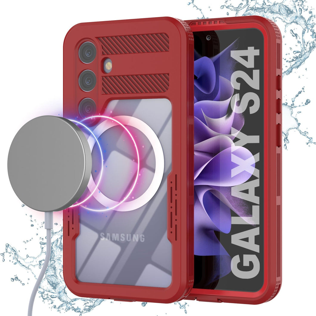 Funda Impermeable Galaxy S24 Ultra [Serie Alpine 2.0] [Ajuste Delgado] [Certificado IP68] [A prueba de golpes] [Rojo]