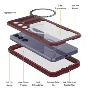 Funda impermeable Galaxy S24 Ultra [Serie Alpine 2.0] [Ajuste delgado] [Certificación IP68] [A prueba de golpes] [Color rosa]