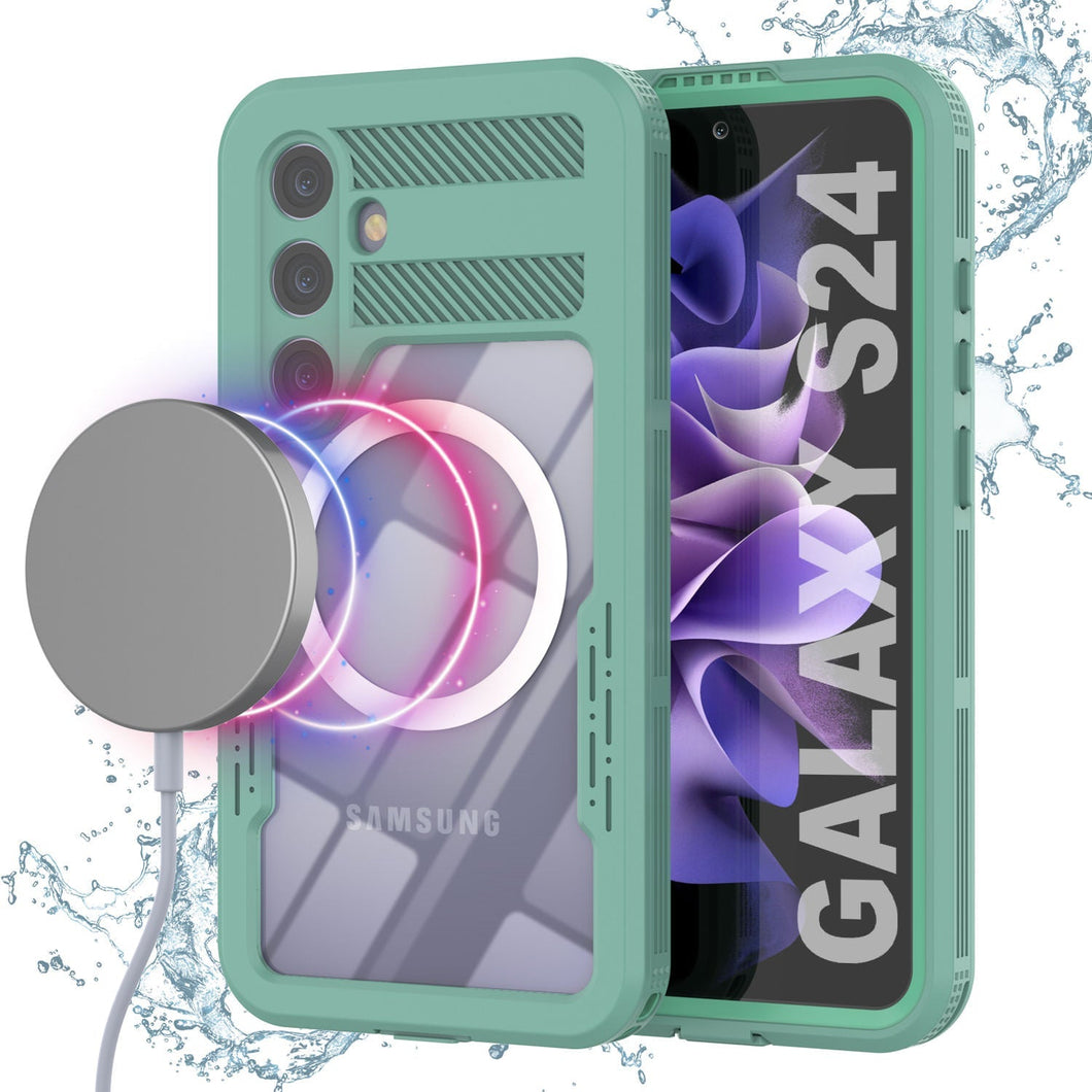 Funda impermeable Galaxy S24 Ultra [Serie Alpine 2.0] [Ajuste delgado] [Certificado IP68] [Resistente a los golpes] [Verde azulado]
